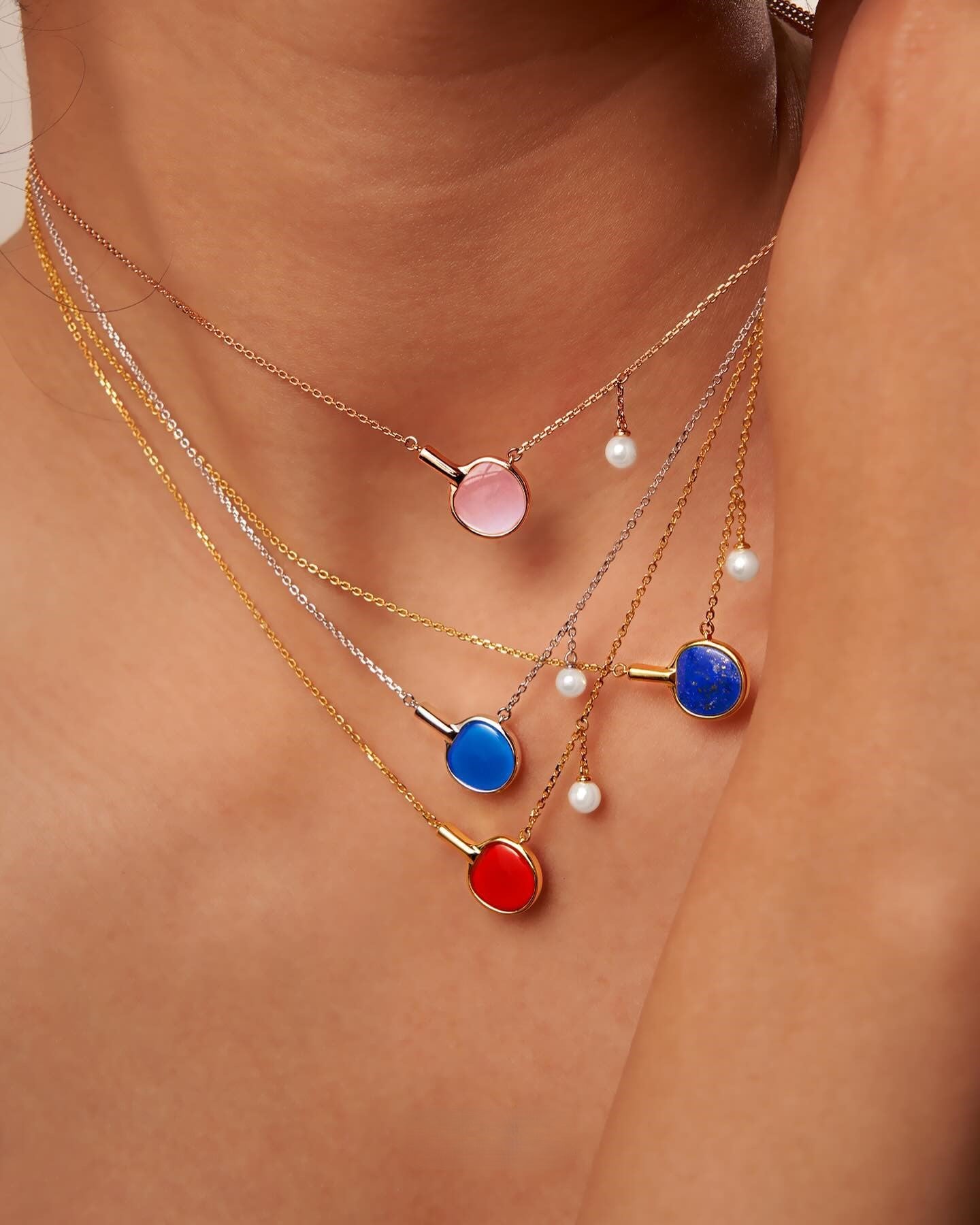 Mother Of Pearl Table Tennis Necklace