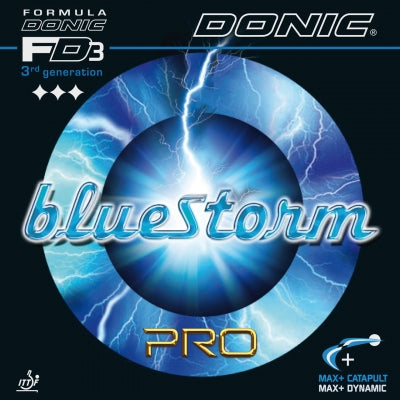 Donic Bluestorm Pro table tennis rubber with FD3 Technology, offering high speed, spin, and control, perfect for ambitious and professional players.