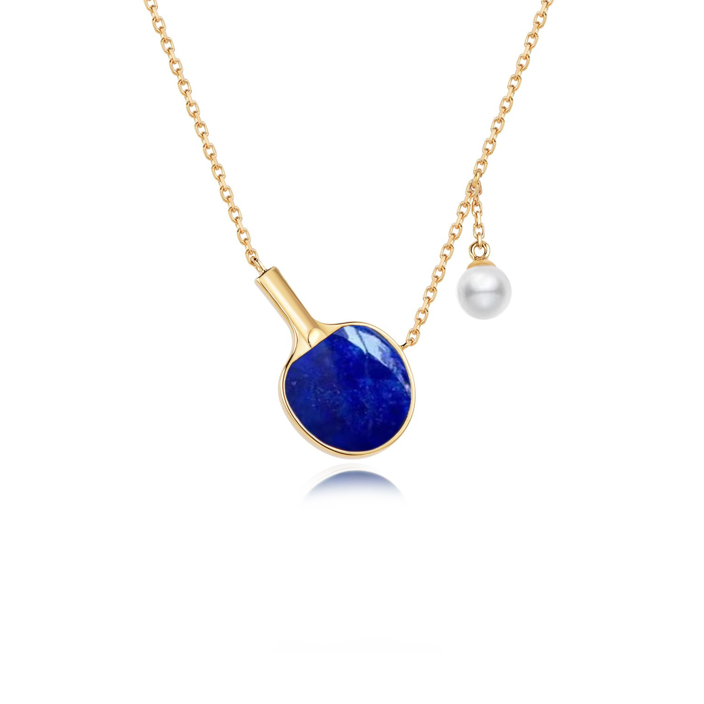 Blue Lapis Table Tennis Necklace