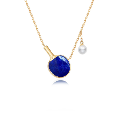 Blue Lapis Table Tennis Necklace