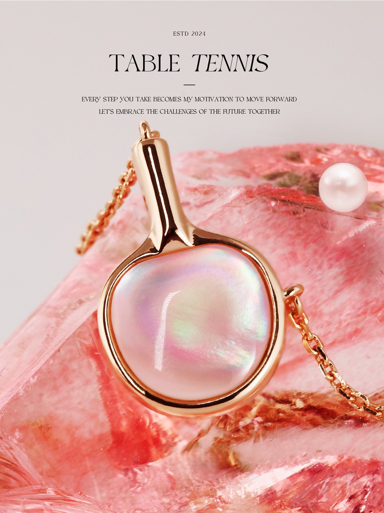 Mother Of Pearl Table Tennis Necklace
