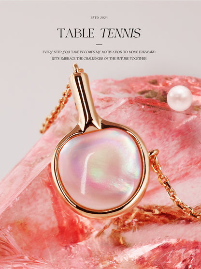 Mother Of Pearl Table Tennis Necklace