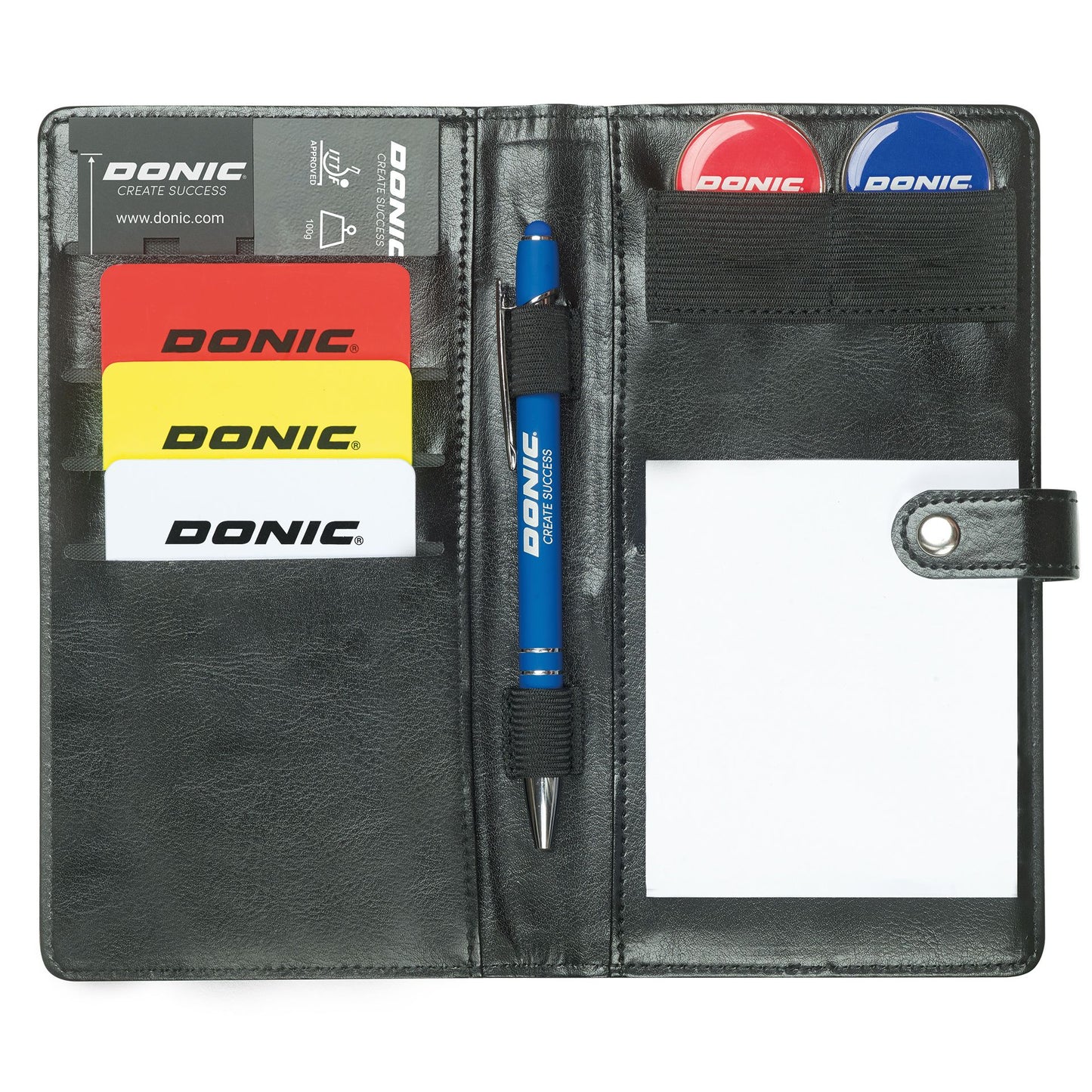DONIC PROFESSIONAL REFEREE SET IN LEATHER CASE