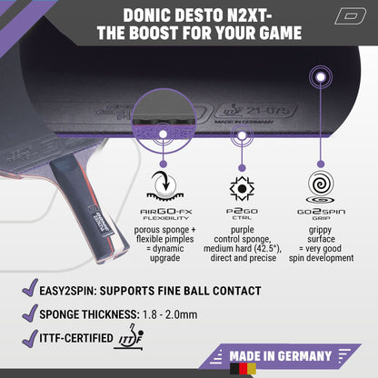 DONIC ZENTRA CARBON DESTO NEXT Table Tennis Bat - Topspin Sports Ltd