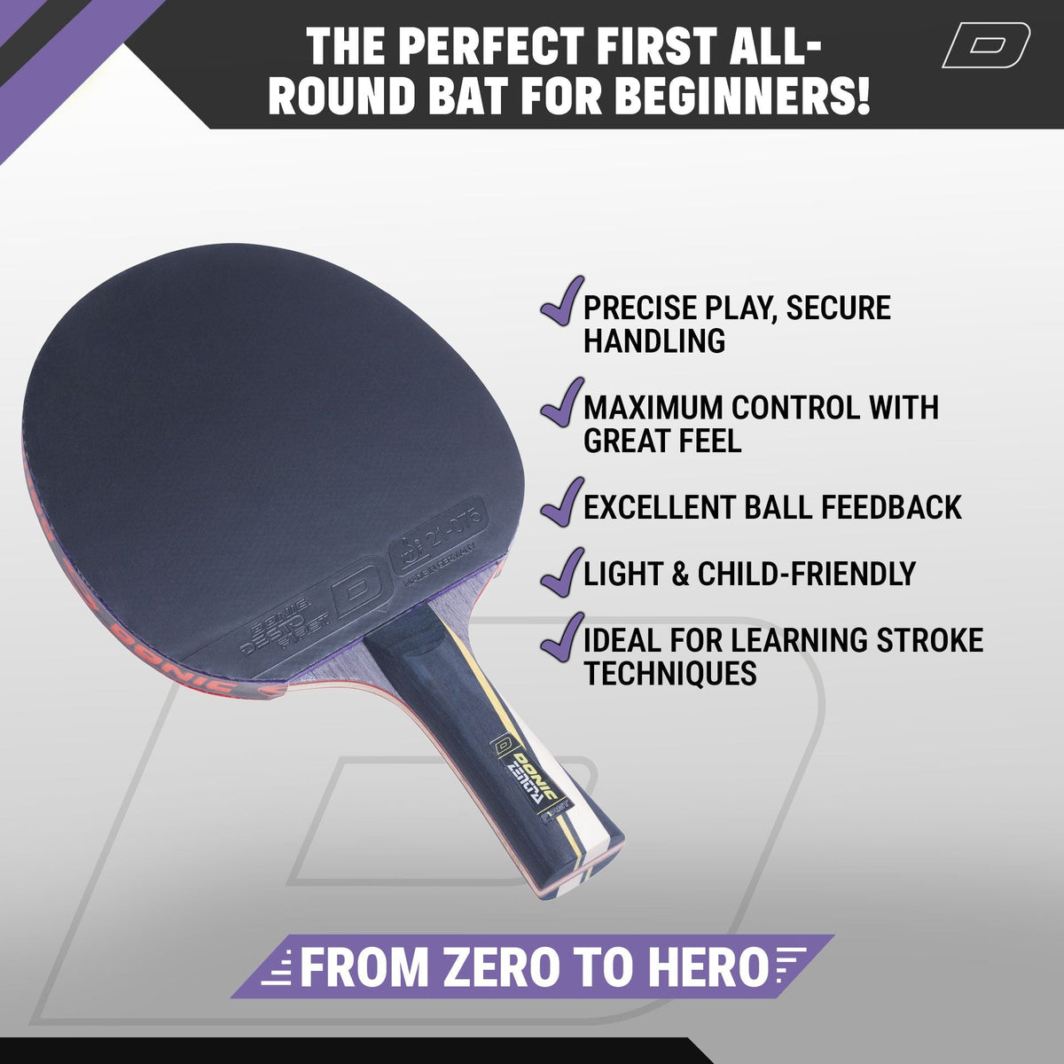 DONIC ZENTRA FIRST ALLROUND DESTO FIRST Table Tennis Bat - Topspin Sports Ltd