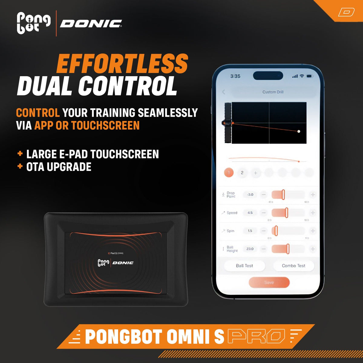 PRE ORDER - DONIC - PONGBOT OMNI S PRO Table Tennis Robot - Topspin Sports Ltd