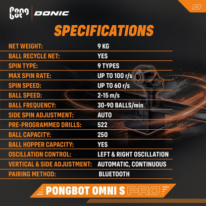 PRE ORDER - DONIC - PONGBOT OMNI S PRO Table Tennis Robot - Topspin Sports Ltd